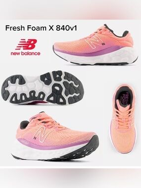 New Balance Women's Fresh Foam X 840v1 Running Shoes - Coral Pink & Purple